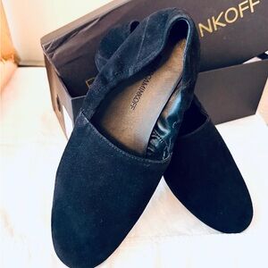 Rebecca Minkoff Romy Black Suede Ballet Flats Size 9.5 Loafer Shoes New